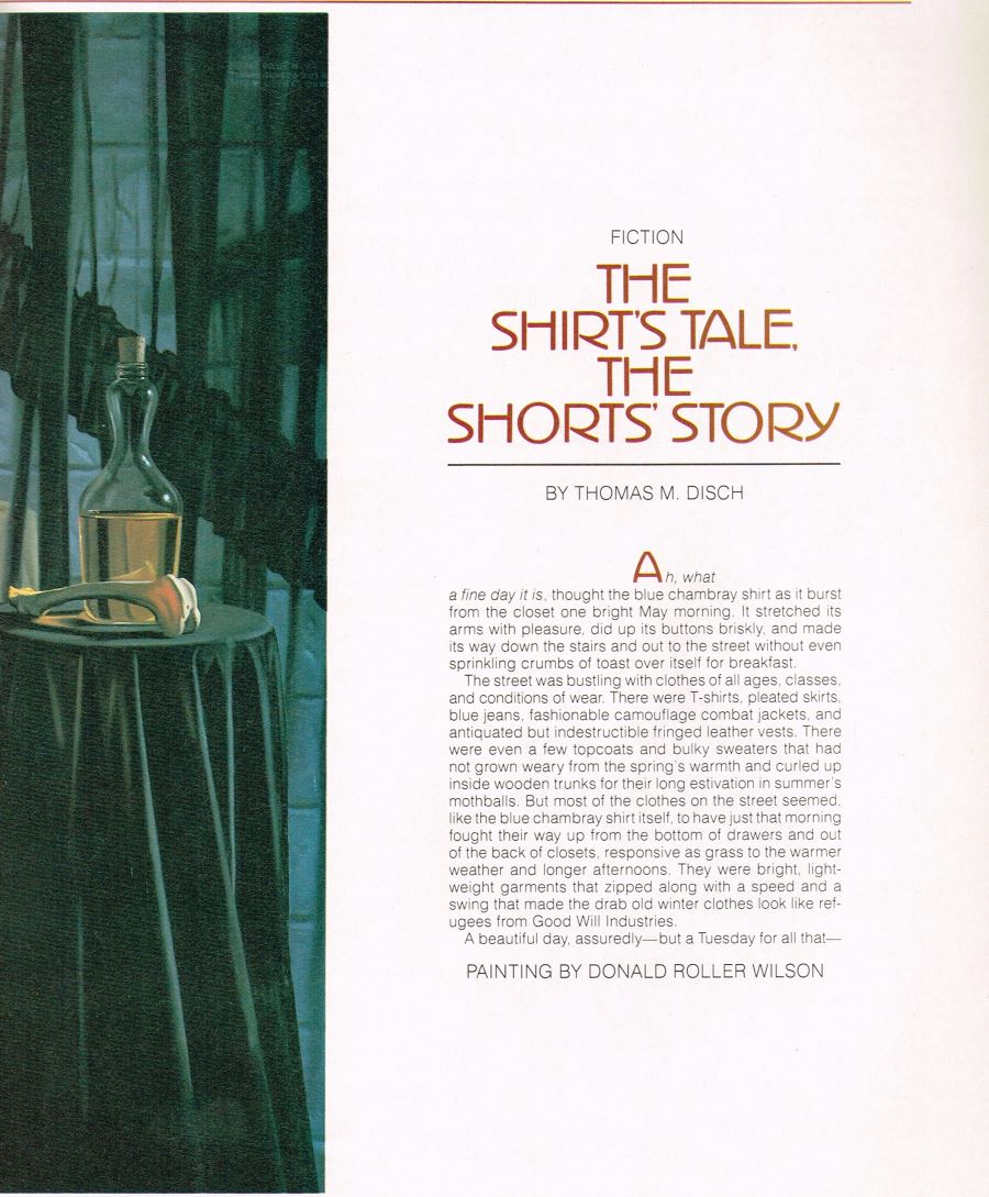 William Flew Omni Magazine Thomas Disch The Shirt's Tale page 1